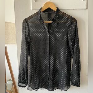 Sexy black shear blouse